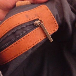 Bolso Purificación García azul y cuero