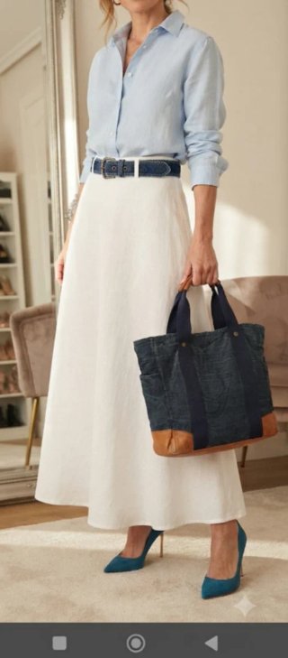 Bolso Purificación García azul y cuero