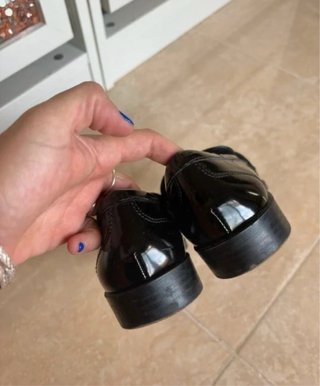 Mocasines Zara Negros con Flecos Dorados