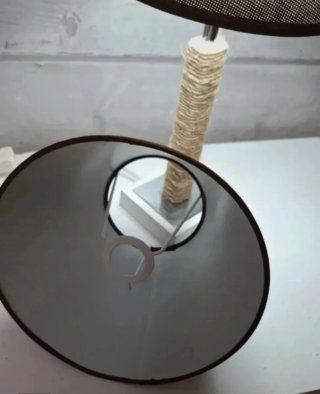 Lámpara de mesa tela , madera , metal , yute