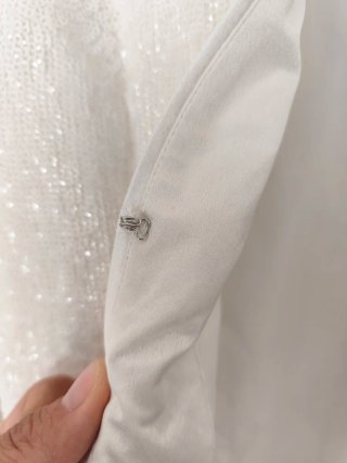 Chaqueta H&M blanca lentejuelas T34