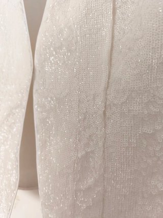 Chaqueta H&M blanca lentejuelas T34