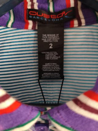 Camisa Custo Barcelona Talla M - Rayas y Tigre