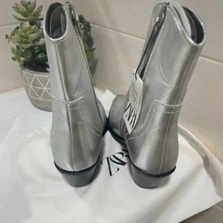 Botines Piel Zara Plateados