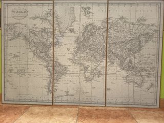 Cuadro Mapa Mundo 3 Piezas Mercator
