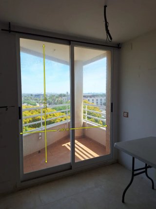 Ventana corredera balcón 1,80m x 2,27m