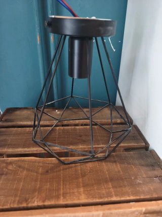 Lámpara Techo Industrial Metal Negro 2 unidades