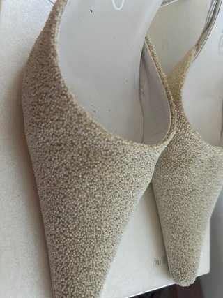 Scarpe Sophie Spose Sposa Tacco Slingback Perline