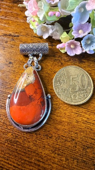 Colgante Plata 925 Piedra de Sangre