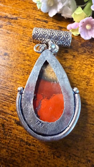 Colgante Plata 925 Piedra de Sangre