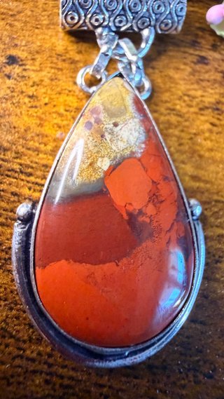 Colgante Plata 925 Piedra de Sangre
