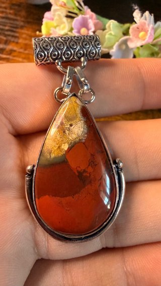 Colgante Plata 925 Piedra de Sangre