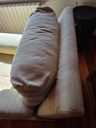 Butaca sofá reclinable con reposapiés beige