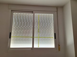 Ventana corredera con persiana 1.44m x 1.38m