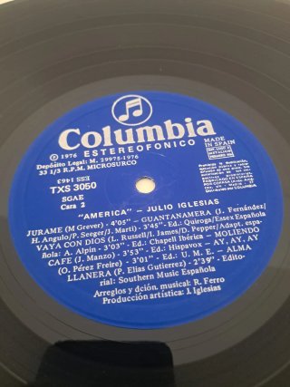 Vinilo LP Julio Iglesias - America 1ª Edición