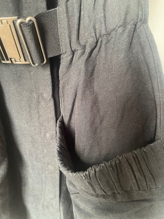 Vestido negro H&M lino talla M con cinturón