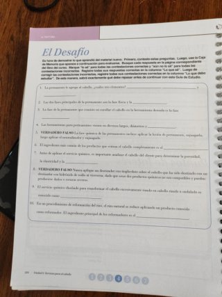 Fundamentos de cosmetología ejercicios