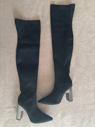 Botas altas Zara tacón plateado