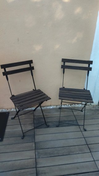 2 Sillas Plegables Madera y Hierro