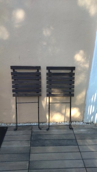 2 Sillas Plegables Madera y Hierro