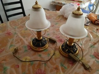 Coppia di abat-jour dorate