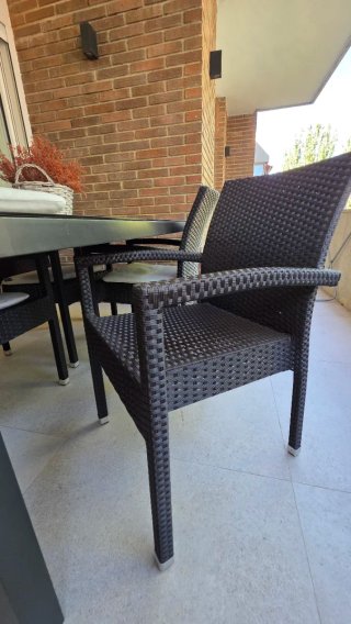 Conjunto de comedor de jardín cristal y metal
