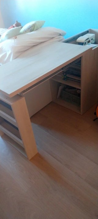 Escritorio extensible de madera, de 1m a 1.70m
