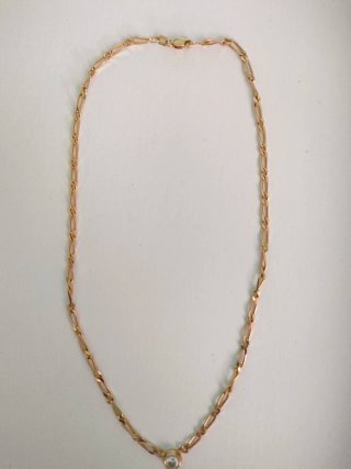Cadena bañada en oro CADOR con diamante