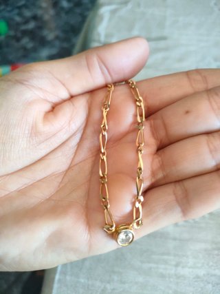 Cadena bañada en oro CADOR con diamante