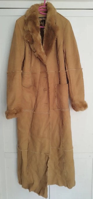 Chaquetón largo Zara marrón