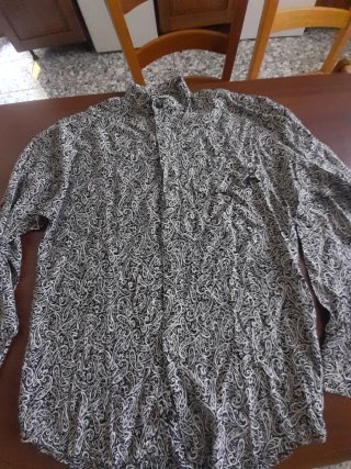 Camicia uomo fantasia bianco/nero taglia L