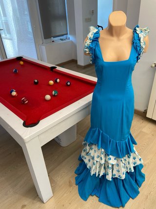315  de flamenca azul y blanco talla 36 S