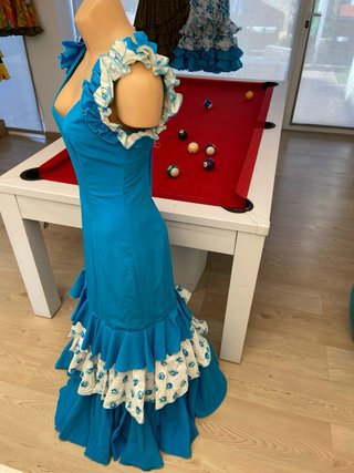 315  de flamenca azul y blanco talla 36 S