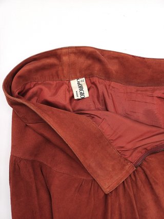 Giorgio Armani Gonna Pantalone Pelle 44