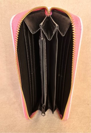 Cartera grande mujer rosa y blanca
