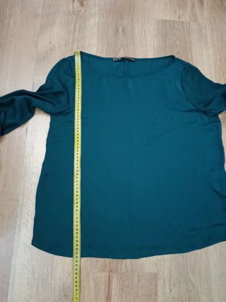 Blusa Zara verde manga 3/4 talla L