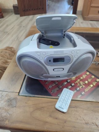 Radio CD/MP3 Daewoo Portátil Gris/Blanco