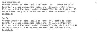 3 Equipos Aire Acondicionado Split EAS Electric