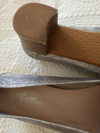 Mocasines mujer gris plateado Maria Sole