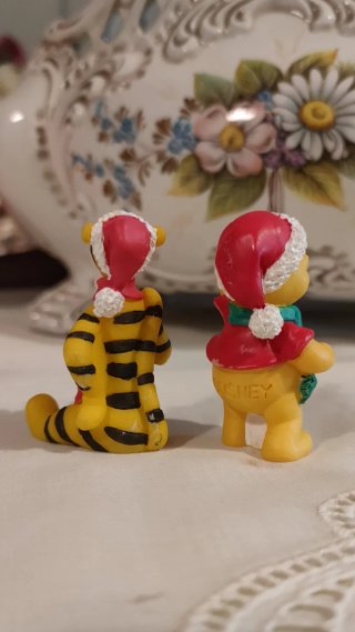 2 Figuras Disney Navidad Pooh y Tigger años 90