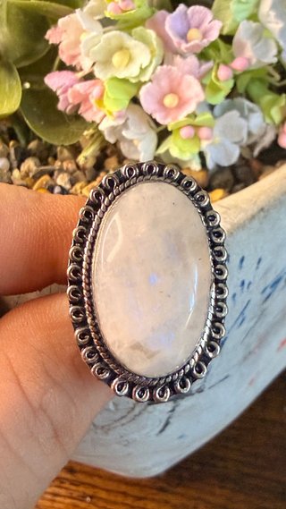 Anillo Plata 925 Piedra Luna Hecho a Mano