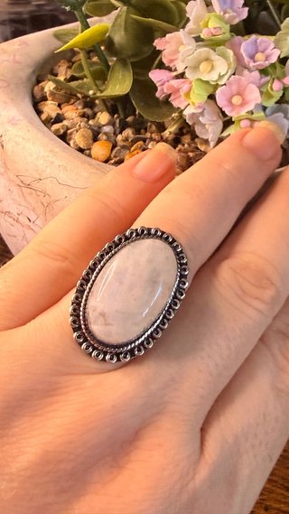 Anillo Plata 925 Piedra Luna Hecho a Mano