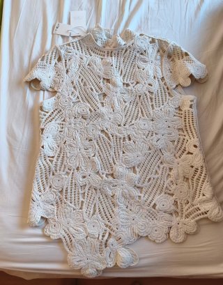 Top Crochet Zara Blanco Talla Única