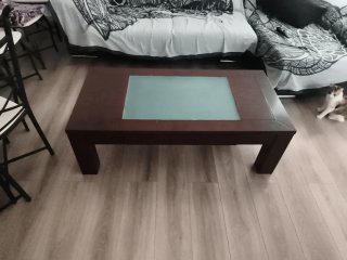Mesa de centro madera y cristal