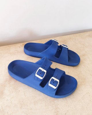 Sandalias Bio Doble Hebilla T.41 Azul