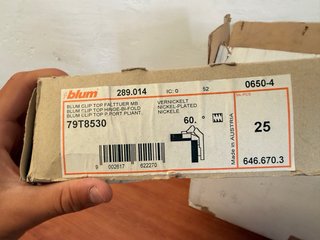 50 Bisagras para mueble Bajo rincon escuadra