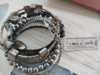 Conjunto Bisutería Negra y Plateada