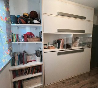 Cama juvenil abatible con almacenaje