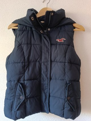 Chaleco Hollister Azul con Capucha