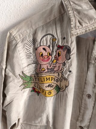Camisa Custo Barcelona Manga Larga Talla M
